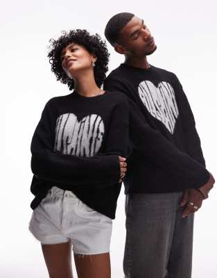 Allsaints Bubble Unisex Heart Logo Knit Sweater
