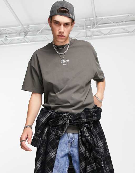 AllSaints - Burman - T-shirt avec logo sur le devant - Marron prairie
