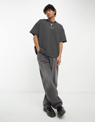 Burman - T-shirt nera a righe-Black - AllSaints T-shirt donna  - immagine3