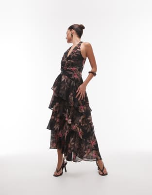 AllSaints - Cali - Kleid in Adena-Schwarz