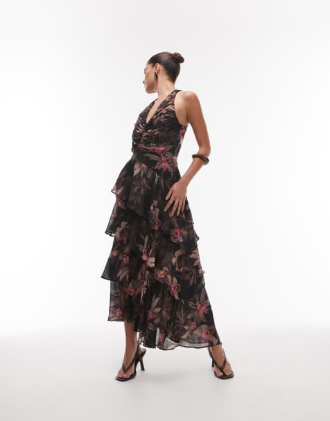 AllSaints – Cali – Kleid in Adena-Schwarz - view 1