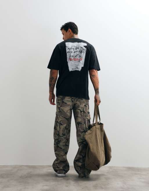 AllSaints - Caller - T-shirt à manches courtes avec logo imprimé au dos - Noir délavé, 2 de 5