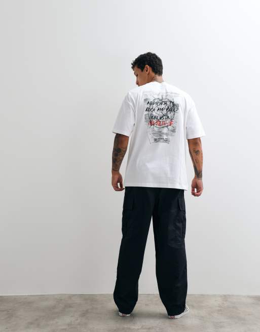 AllSaints - Caller - T-shirt bianca a maniche corte con stampa del logo sul retro, 3 di 5