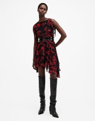 AllSaints - Callie - Kleid in Maria-Sirenenrot