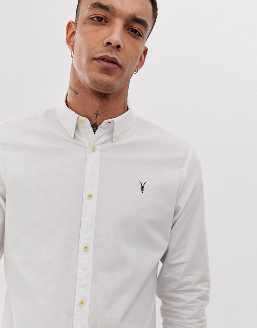 AllSaints - Camicia bianca a righine-Bianco