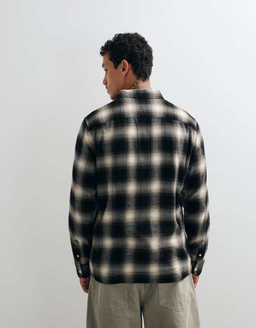 AllSaints - camisa de cuadros verde con logo y manga larga Baseline, 5 de 5