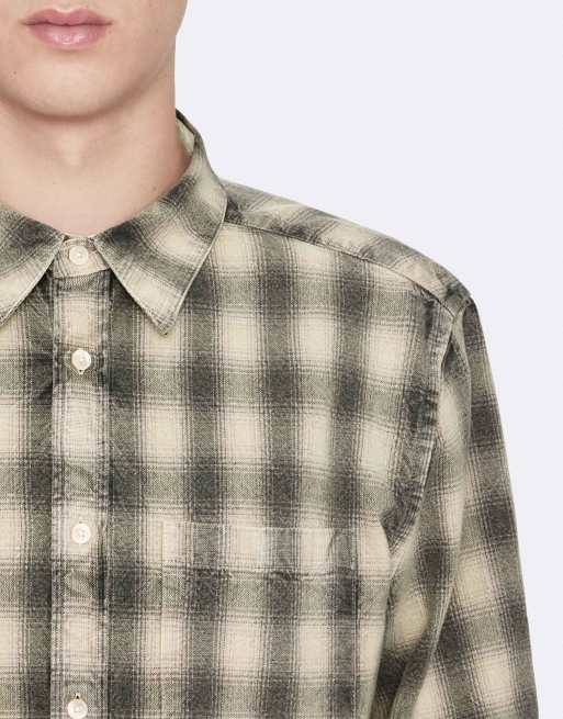 AllSaints - camisa de manga larga Bower a cuadros gris, 5 de 6