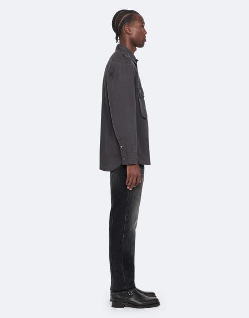 AllSaints camisa Hart de manga larga en negro antracita, 3 de 6