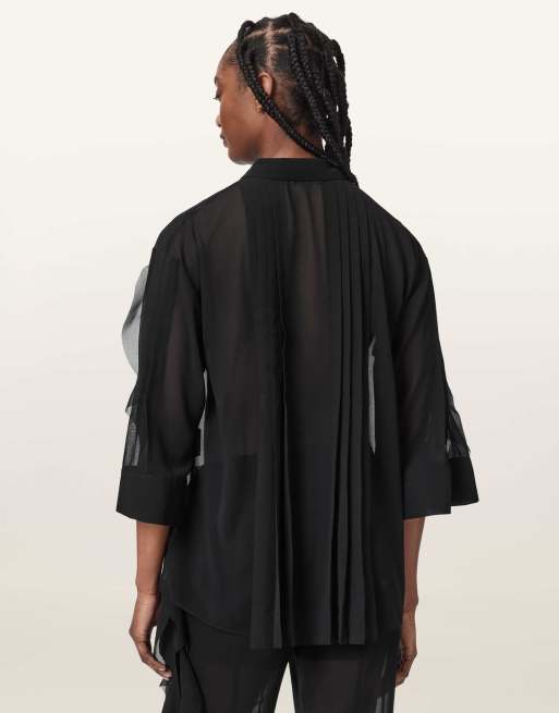 AllSaints - camisa Minna negra, 3 de 7