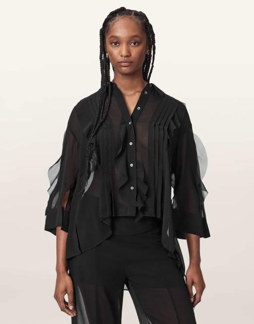AllSaints - camisa Minna negra, 4 de 7