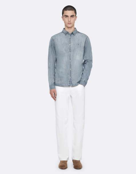 AllSaints - camisa vaquera Gleason en índigo claro - view 1