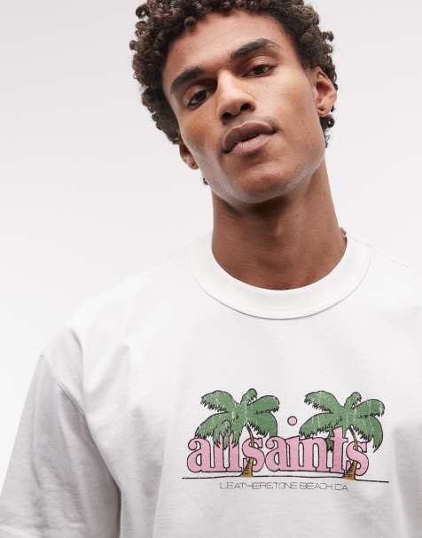 AllSaints - Camiseta blanca de manga corta con gráfico del logo Troppo - view 1