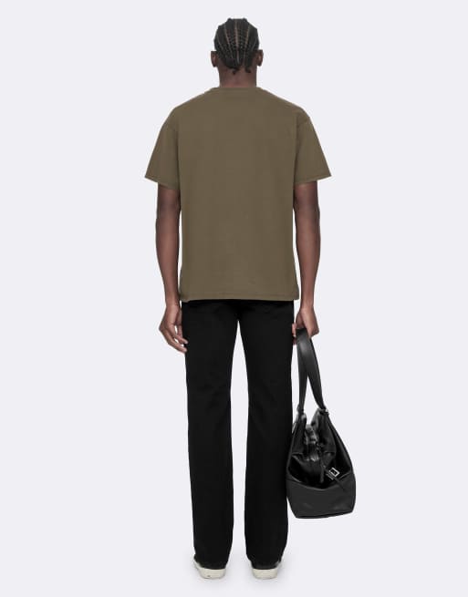 AllSaints - camiseta de cuello redondo de manga corta en caqui lavado, 4 de 6