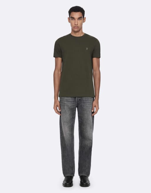 AllSaints camiseta de cuello redondo de manga corta en verde caqui intenso, 2 de 7
