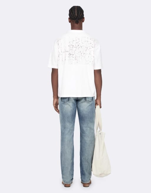 AllSaints - camiseta de manga corta con cuello redondo en blanco óptico, 4 de 7