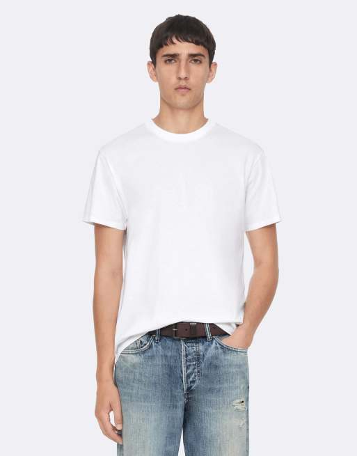 AllSaints - camiseta de manga corta con cuello redondo Hale en blanco óptico, 4 de 6