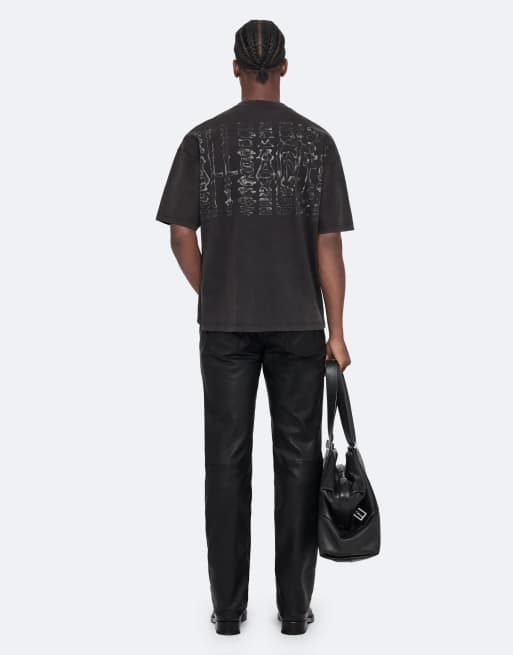 AllSaints - camiseta de manga corta Roller de cuello redondo en negro lavado, 4 de 7
