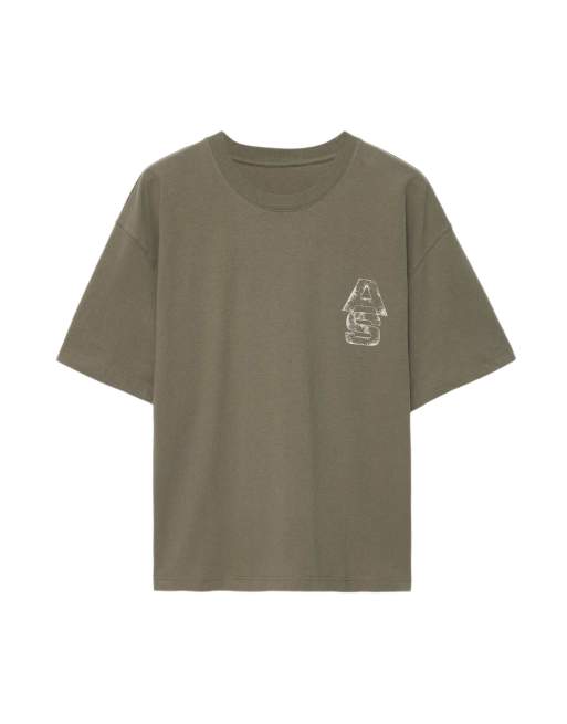 AllSaints camiseta de manga corta y cuello redondo Roller en caqui lavado, 5 de 6