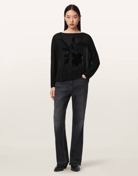AllSaints - camiseta Rita Athea negra - view 1