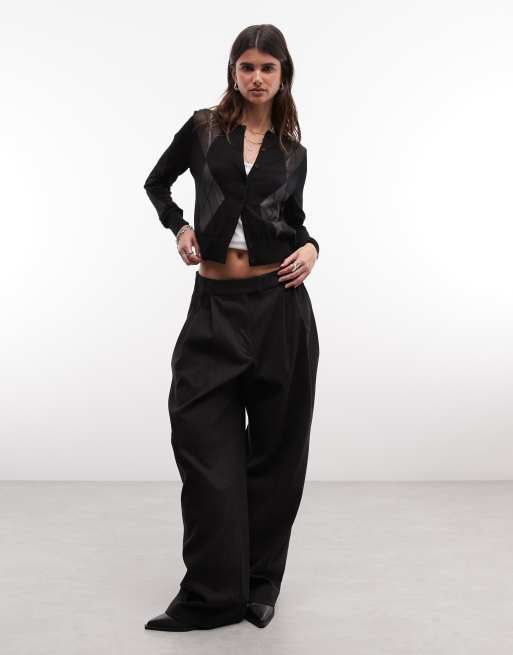 AllSaints - cárdigan de punto de lana merina de malla argyle Bern en negro, 2 de 4