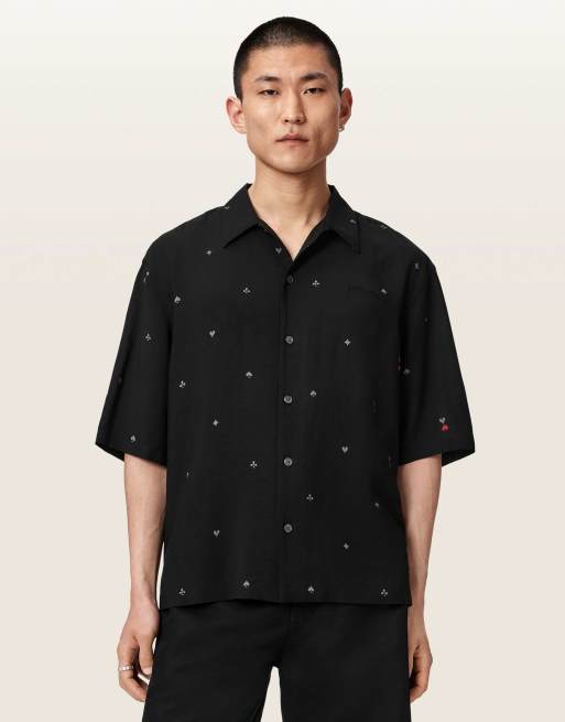 AllSaints - Cardsuit - Overhemd met korte mouwen in zwart, 4 van 7