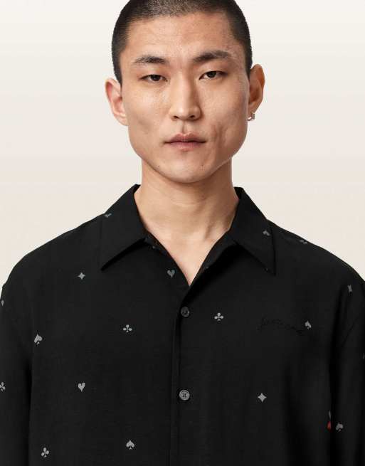 AllSaints - Cardsuit - Overhemd met korte mouwen in zwart, 6 van 7