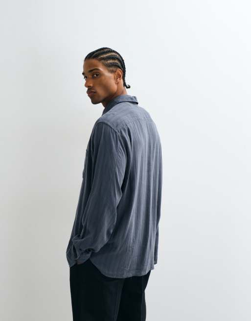 AllSaints - Carlyle - Camisa negra de manga larga, 3 de 5