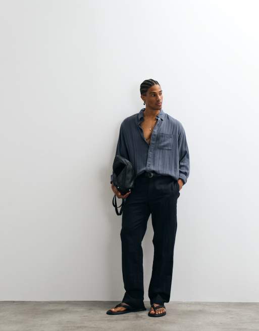 AllSaints – Carlyle – Langärmliges Hemd in Schwarz, 2 von 5