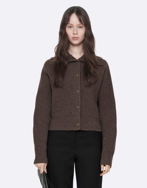 AllSaints Caron Strickjacke in Maulwurfsbraun, 4 von 6