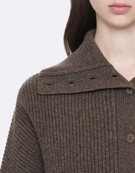 AllSaints Caron Strickjacke in Maulwurfsbraun, 5 von 6