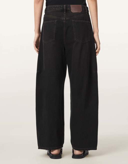 AllSaints Carter Jeans mit Knopfleiste in überfärbtem Braun, 3 von 7