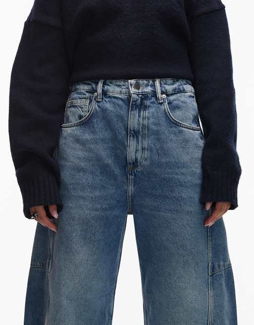 AllSaints – Carter – Jeansy z baryłkowymi nogawkami w kolorze indygo , 5 z 5
