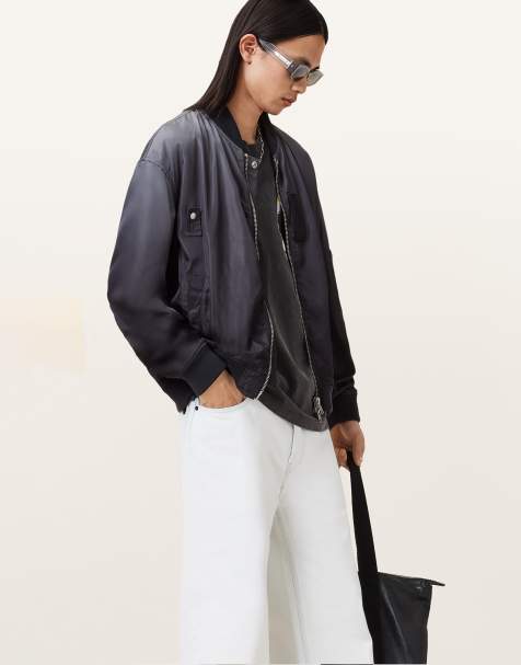 AllSaints – Cascade – Bomberjacke in verwaschenem Schwarz - view 1
