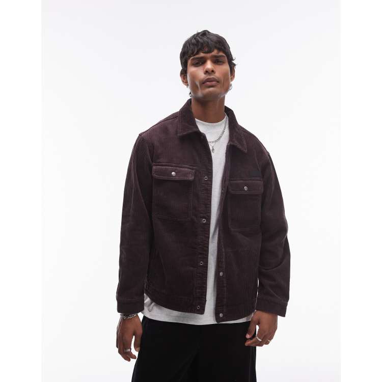 AllSaints Castleford cord jacket in deep purple | ASOS