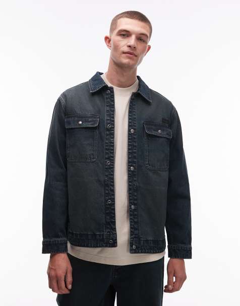 AllSaints - Castleford - Denim overshirt in donkerblauw - view 1