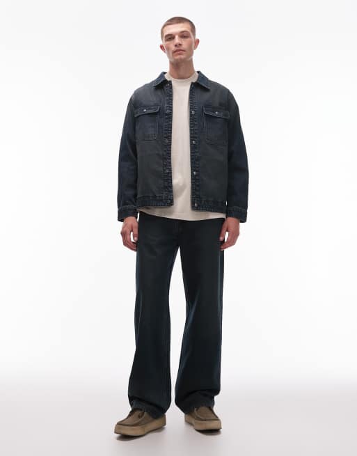 AllSaints - Castleford - Surchemise en jean - Bleu foncé, 2 de 5