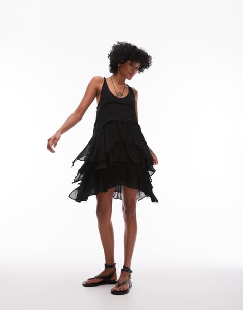 AllSaints Cavalry mini dress in black - BLACK