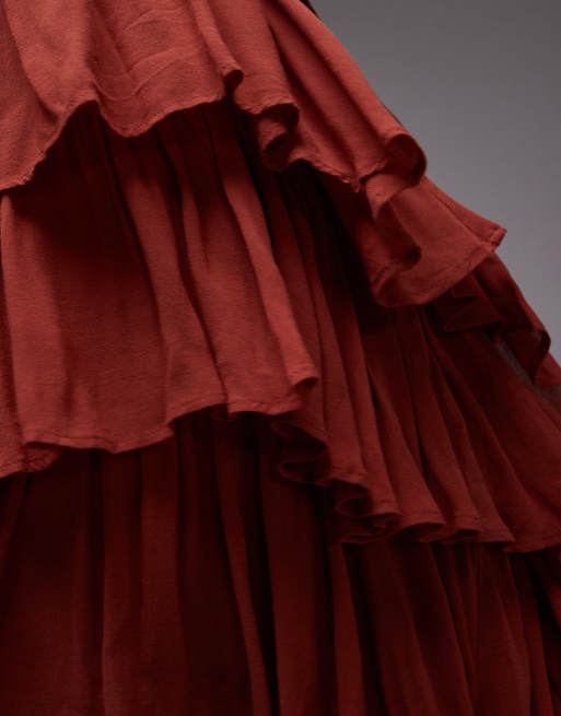Allsaints cavarly dress in burnt brick red, 3 of 4