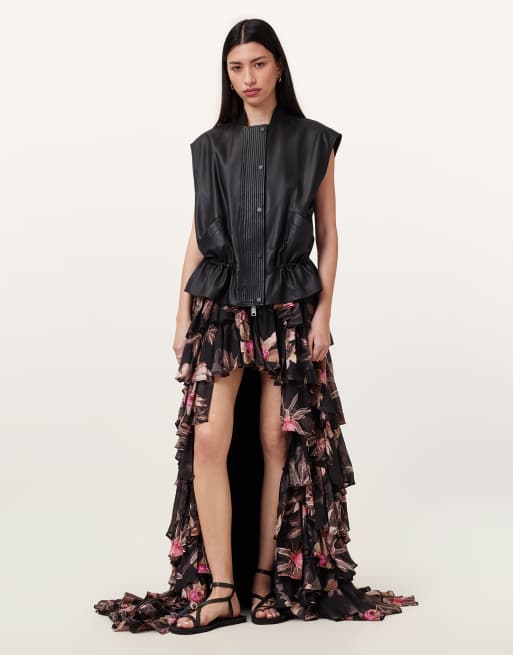 AllSaints – Cavarly – Maxirock in Adena-Schwarz