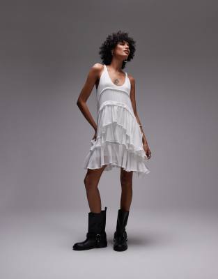 Allsaints cavarly mini dress in optic white