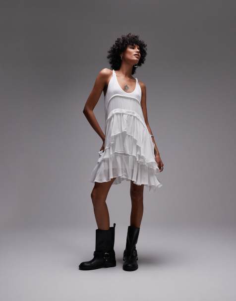 Allsaints cavarly mini dress in optic white