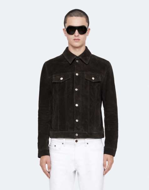 AllSaints - cazadora trucker de ante en negro tostado - view 1