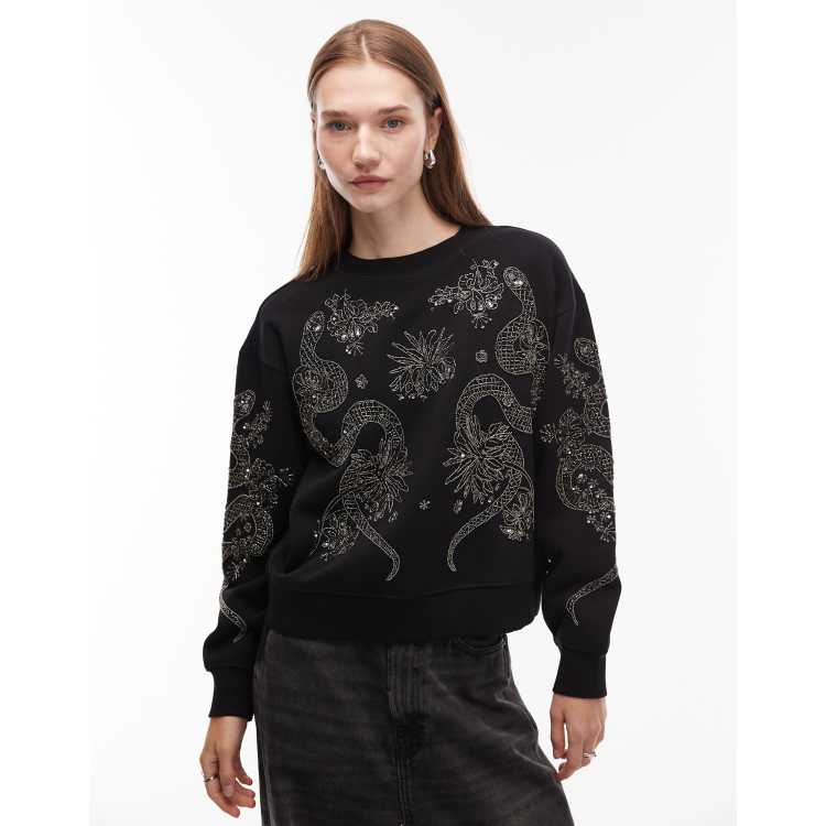 (取寄) オールセインツ レディース セシル ピッパ スウェット AllSaints women Cecile Pippa Sweat Black 209777972-1-black?$n_750w$&wid