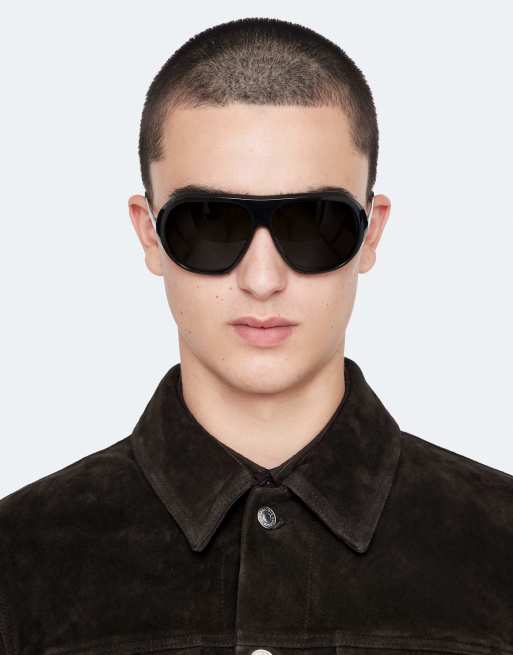 AllSaints Chaiyo Trucker-Jacke aus Wildleder in Tanner Black, 3 von 6