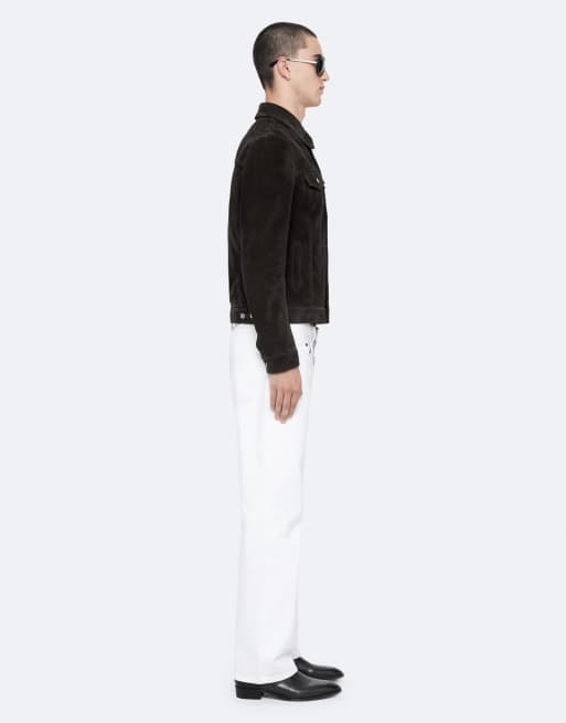 AllSaints Chaiyo Trucker-Jacke aus Wildleder in Tanner Black, 6 von 6