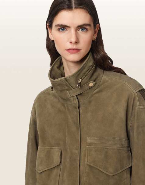 AllSaints - Chaqueta de ante Clay en verde oliva - view 1