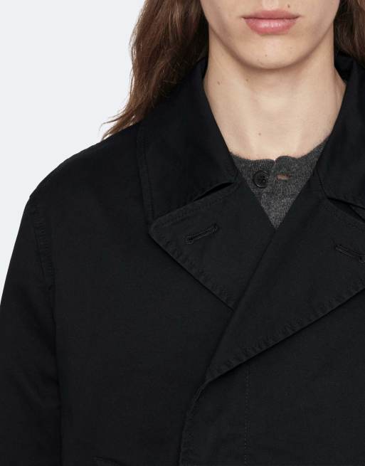 AllSaints chaqueta de sarga Milford en negro lavado, 6 de 6
