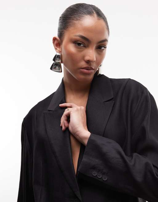 AllSaints - Charley - Elegante blazer van linnenmix in zwart, deel van co-ord set, 3 van 4