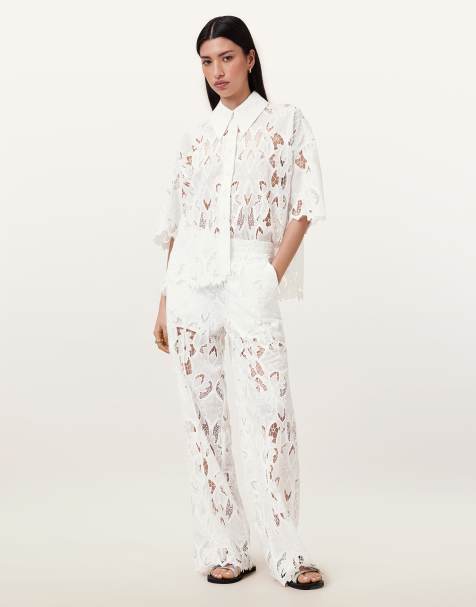 AllSaints - Charli - Broek met borduursel in wit - view 1