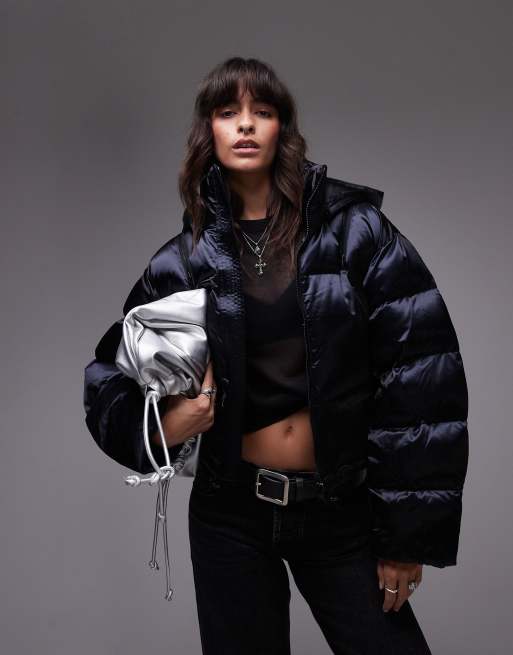 AllSaints Chelsea hooded puffer jacket in black ASOS